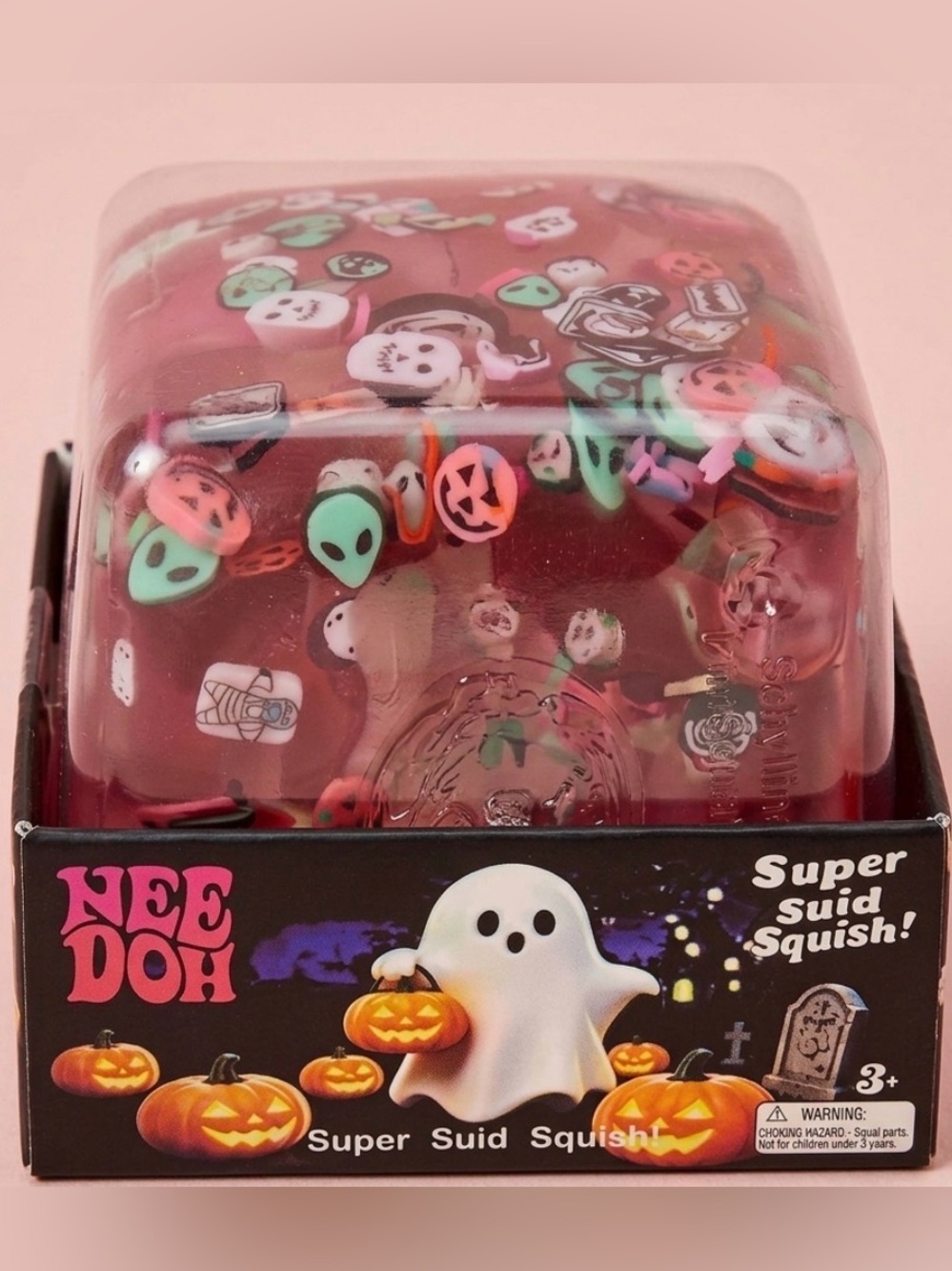Nee Doh Halloween 🎃 Ghost Super Squish Toy - Pink